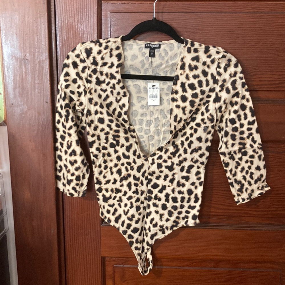 Express leopard print bodysuit